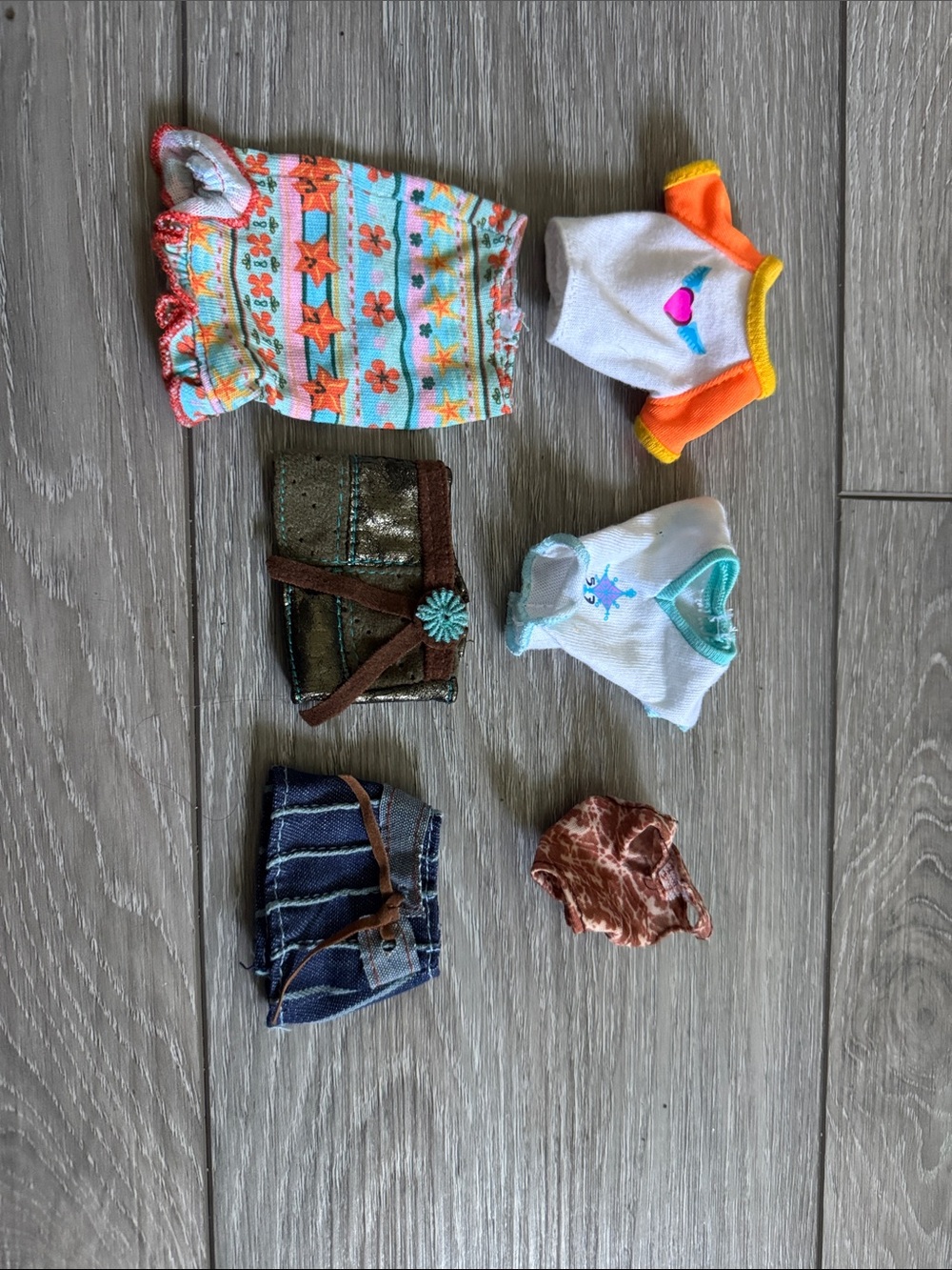 Barbie Mix-and-Match Doll Clothes Set - Orange, Teal, Brown, Blue, White, Pink